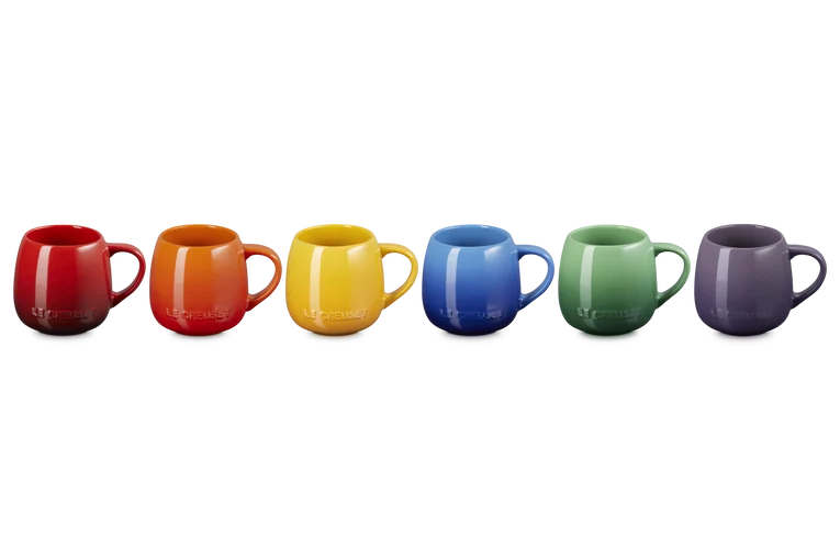 Le Creuset 320ml Stoneware Rainbow Set of 6 Coupe Mugs | 89178005219003