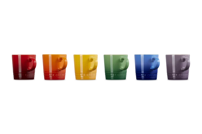 Le Creuset 320ml Stoneware Rainbow Set of 6 Espresso Mugs | 79114105219030