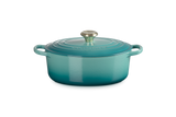 Le Creuset Signature 27cm Cast Iron Oval Casserole - Bleu Riviera | 21178270994450