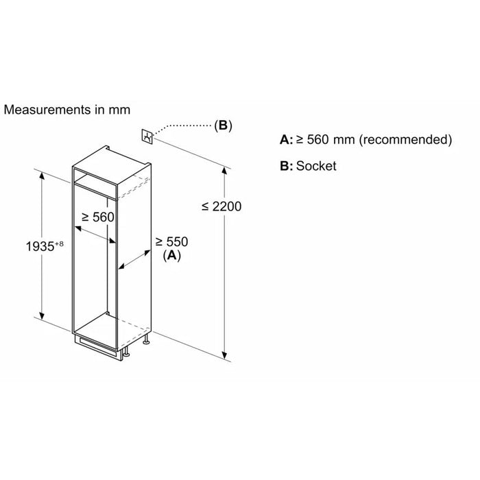 Bosch Series 6 Integrated Tall Fridge Freezer KIN96VFD0