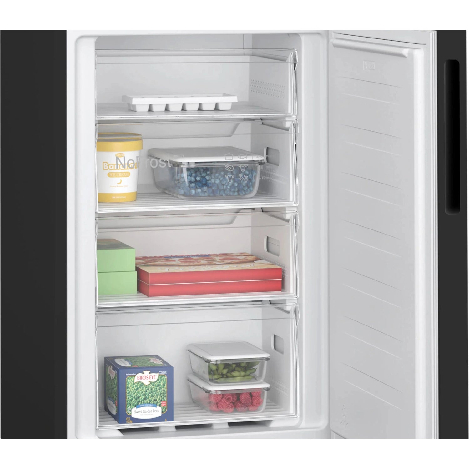 Bosch Series 2 50:50 Fridge Freezer 183x55 Black KGN27NBEAG