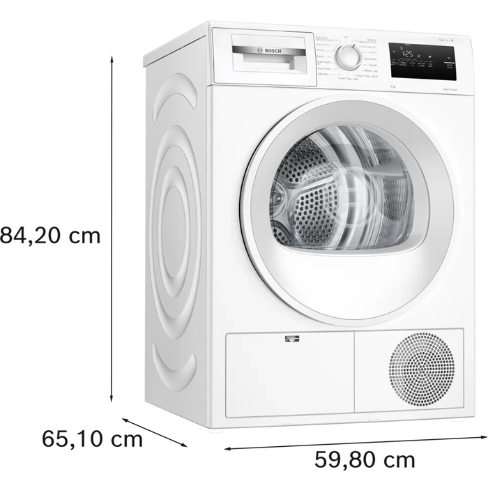 Bosch Series 4 8kg Heat Pump Dryer White WTH85225GB