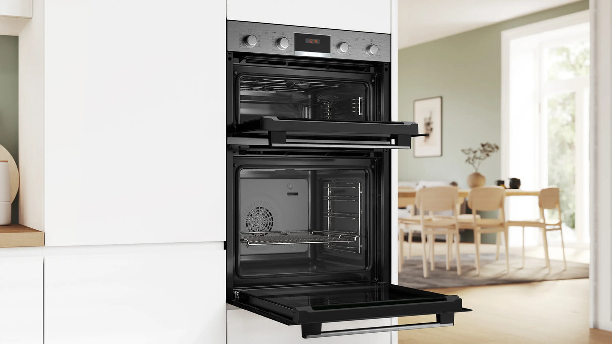 Bosch Series 4 60cm Built In Double Oven - Stainless Steel | MBA533BS3B