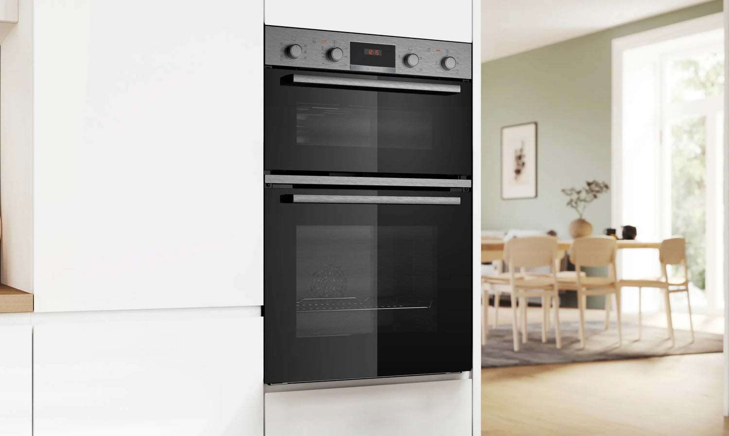 Bosch Series 4 60cm Built In Double Oven - Stainless Steel | MBA533BS3B