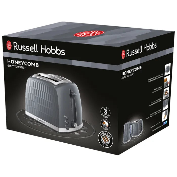 Russell Hobbs Honeycomb™ 2 Slice Toaster - Grey | 26063