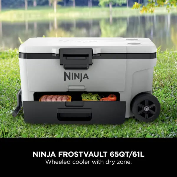 Ninja FrostVault 65QT/61L Wheeled Cooler with Dry Zone - Cloud White  | FB265EUUKWH