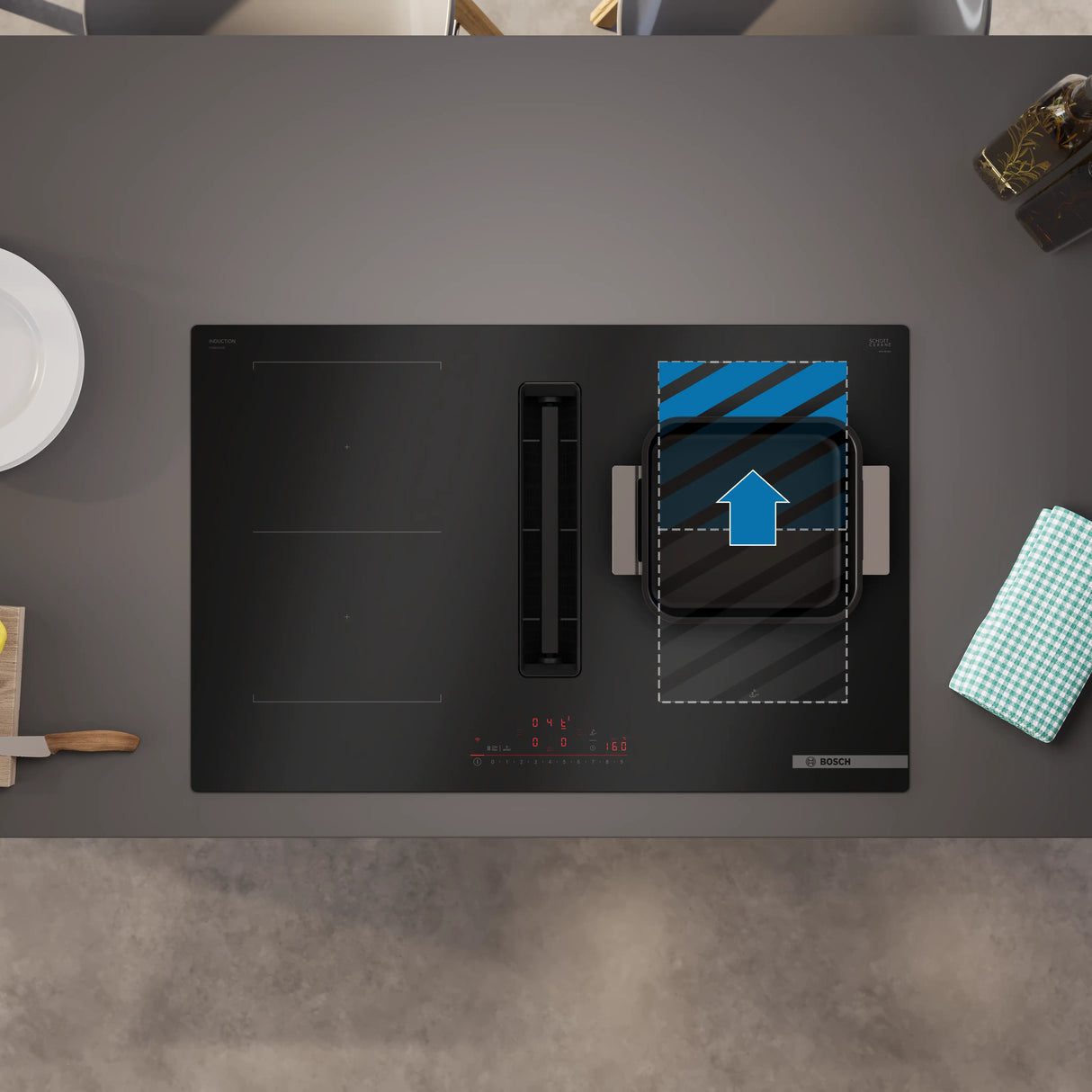 Bosch Series 6 Induction hob with integrated ventilation system 80cm | PVQ81AH26E
