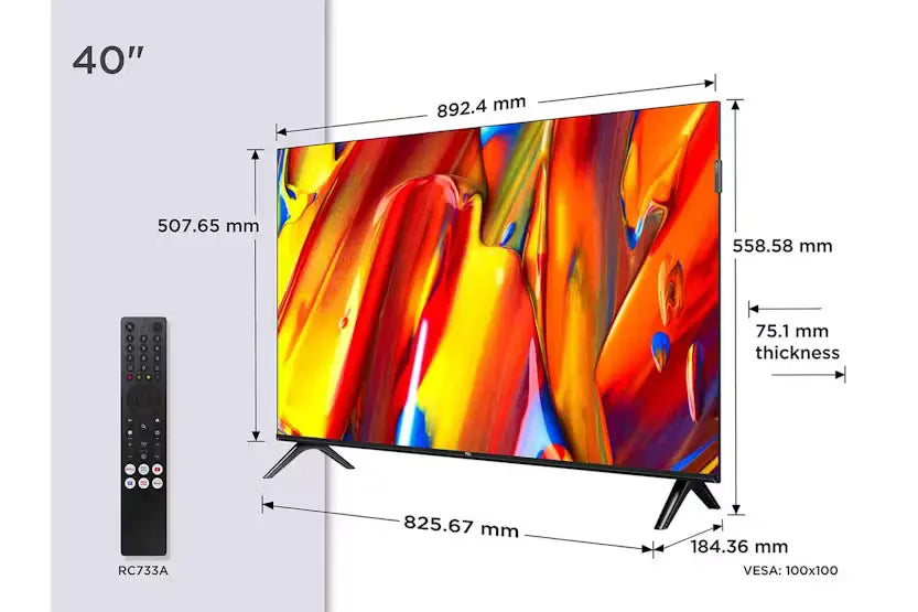 TCL 40" QLED Full HD Android Smart TV | 40V5C