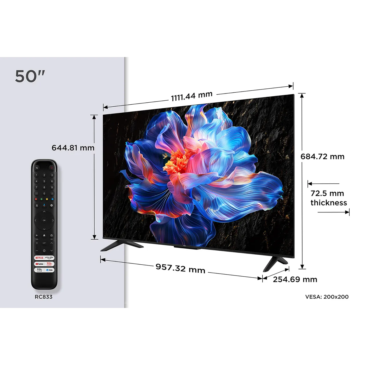 TCL V6C 50" 4K Ultra HD Smart Google TV | 50V6C