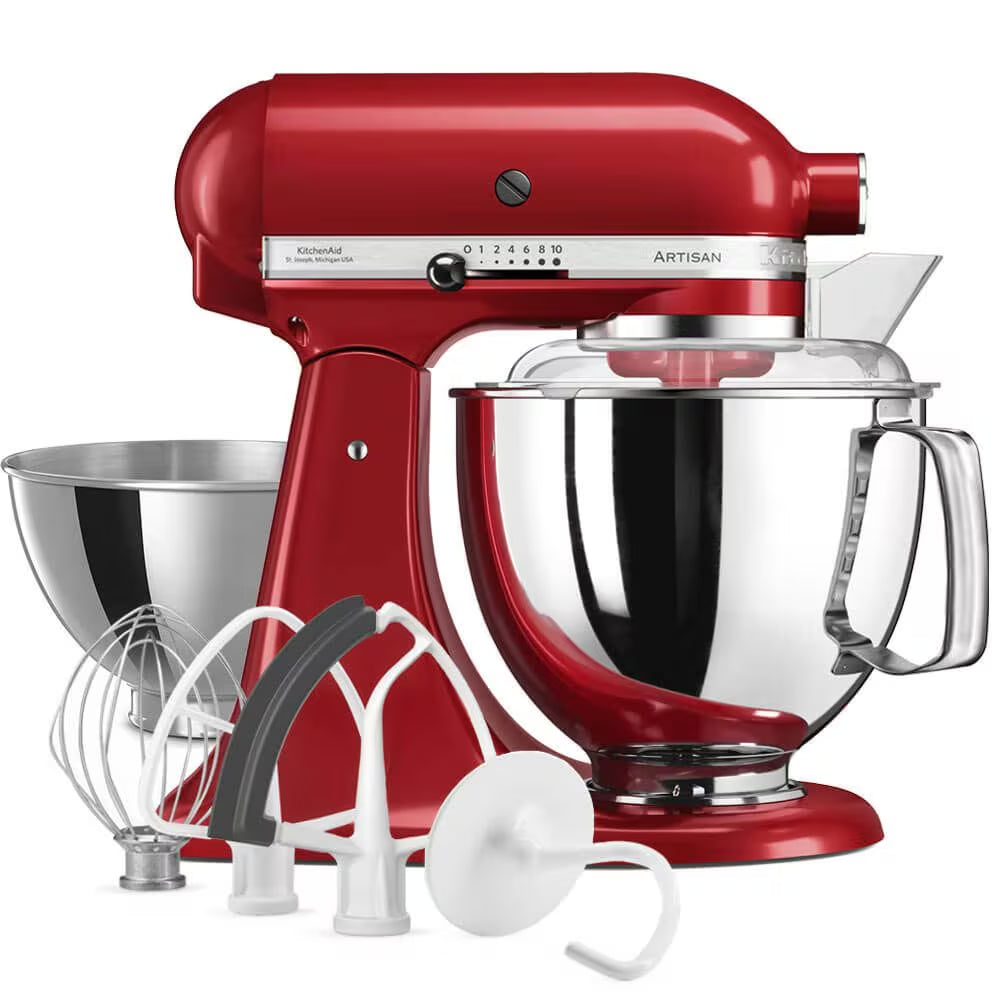 KitchenAid Mixer Tilt-Head 4.8L Artisan With Accessories - Empire Red | 5KSM175PSBER