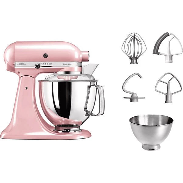 KitchenAid Mixer Tilt-Head 4.8L Artisan With Accessories - Silk Pink | 5KSM175PSBSP
