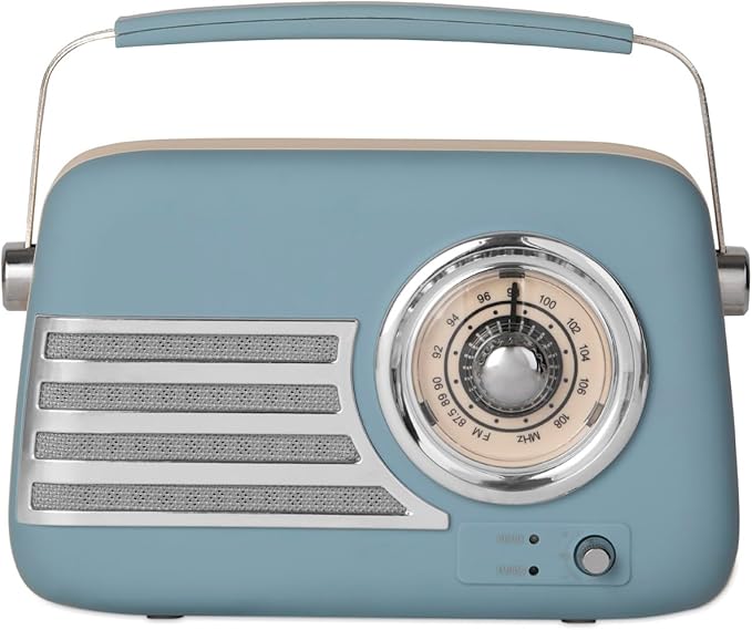 iTek AM/FM Vintage Radio With Bluetooth Blue I60028BLU