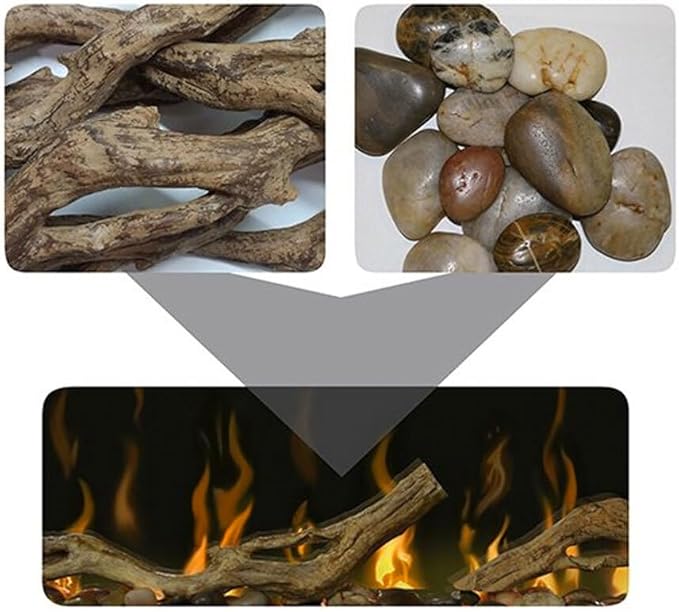 Dimplex Driftwood & River Rock Fuel Bed Fireplace Accessory, Suitable for 50" LED Dimplex Fire | LF50DWS