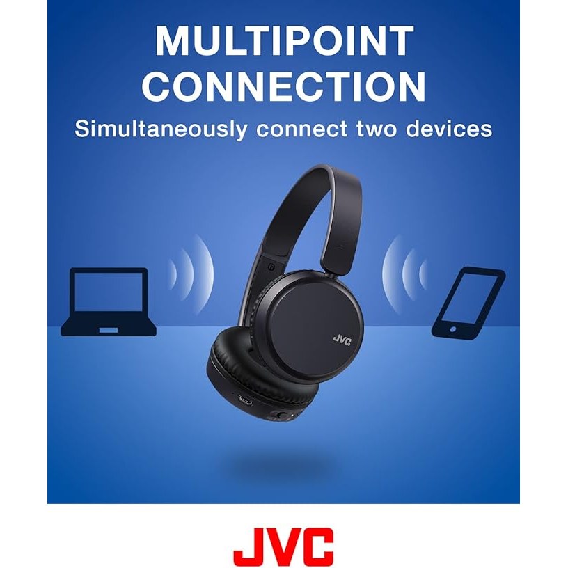 JVC On Ear Bluetooth Headphones - Blue | HAS36WA