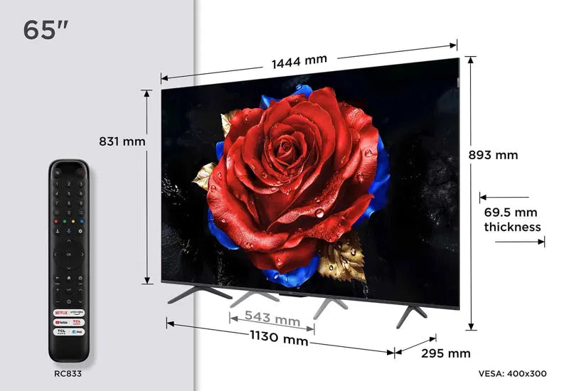 TCL 65'' QLED 4K HDR Smart TV | 65T8C