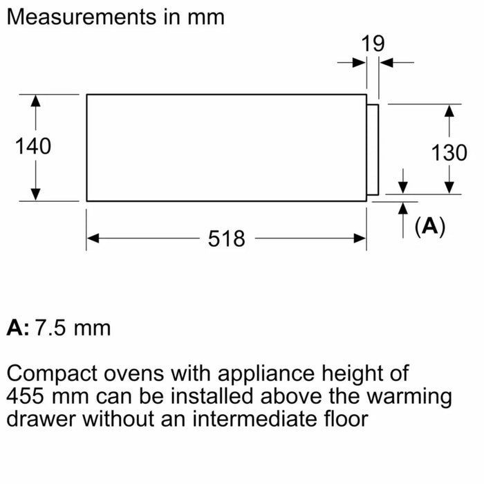 Neff N90/N70 14cm Warming Drawer N24ZA11G1