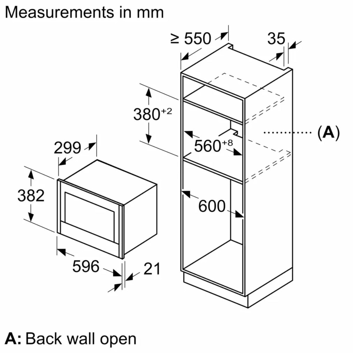 Neff N70 Integrated Microwave Right Hinge NR4WR21G1B