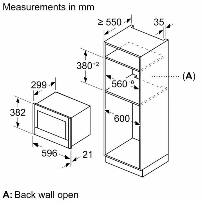 Neff N70 Integrated Microwave Right Hinge NR4WR21G1B