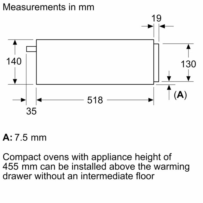 Neff N90/N70 14cm Warming Drawer N24HA11N1B