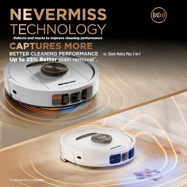 Shark PowerDetect NeverTouch Pro 2-in-1 Robot Vacuum Cleaner - White | RV2800ZEUKWH