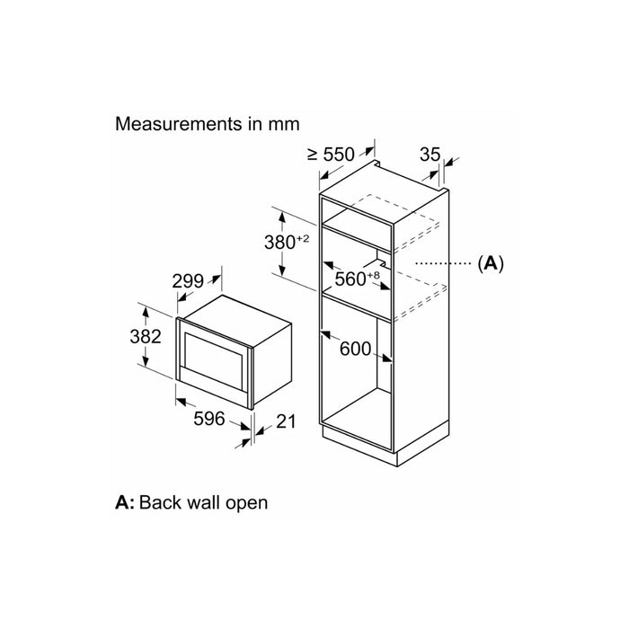 Neff N70 Integrated Microwave Left Hinge NL4WR21G1B