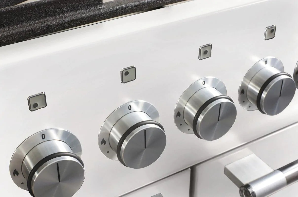 Mercury 1200mm Dual Fuel Range Cooker-Snowdrop & Chrome | MCY1200DFSD