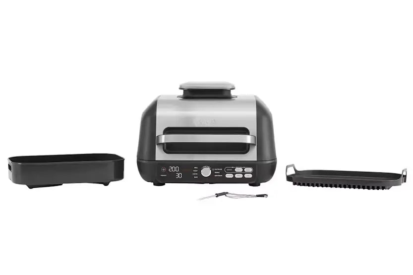 Ninja 3.8L Foodi Max Pro Health Grill, Flat Plate & Air Fryer - Black/Silver | AG651UK