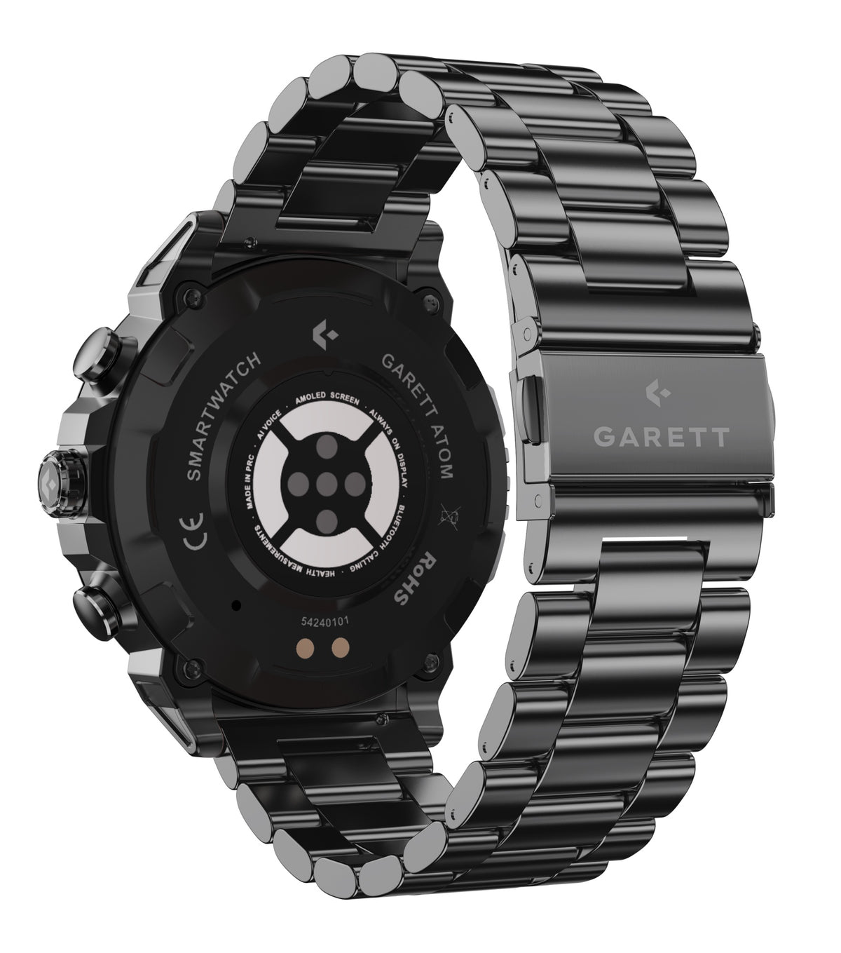 Garett Smartwatch Atom - Black Steel & Orange | ATOM BLACK STEEL