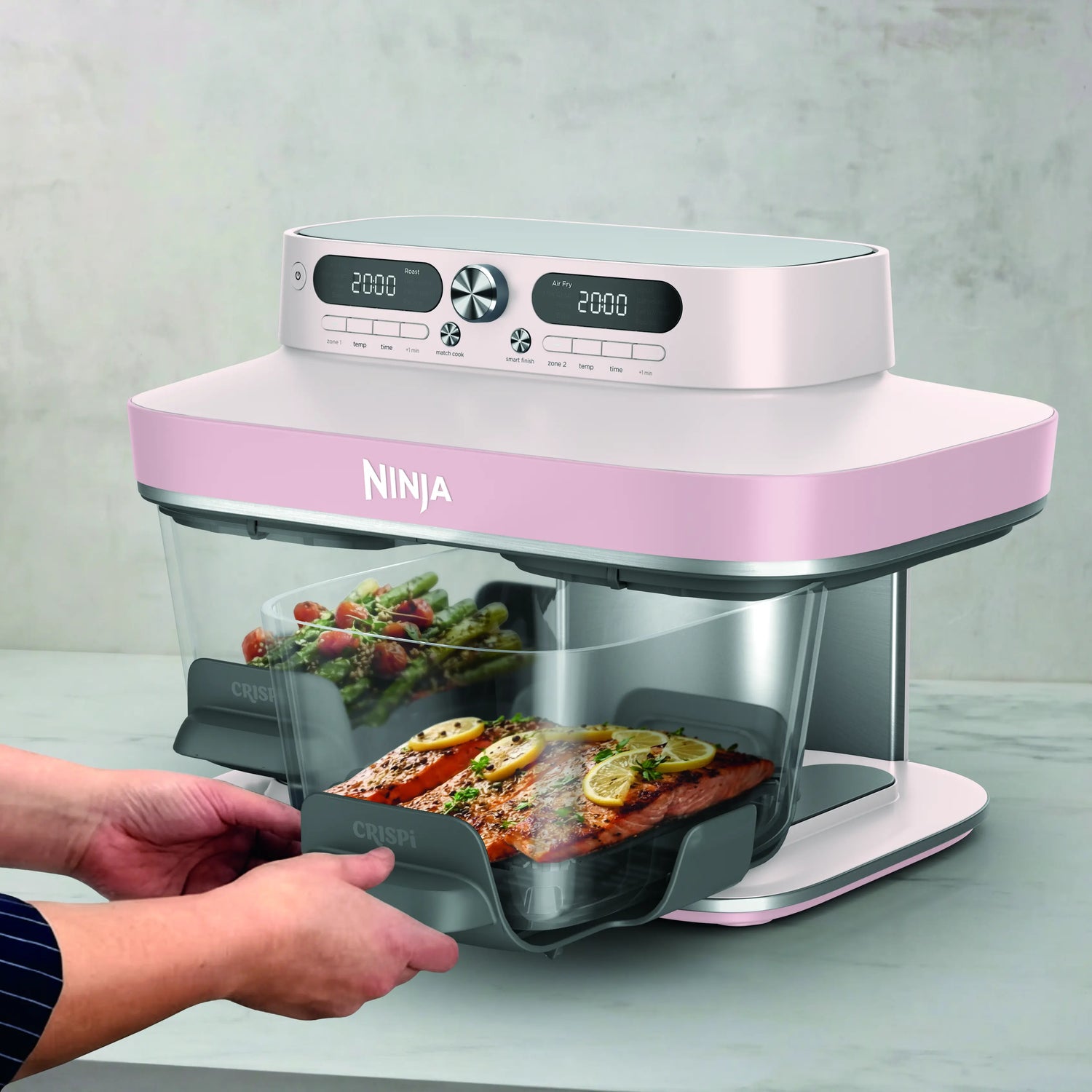 Ninja CRISPi DualZone 8-Function Glass Air fryer - Rose | DD102UKPK1