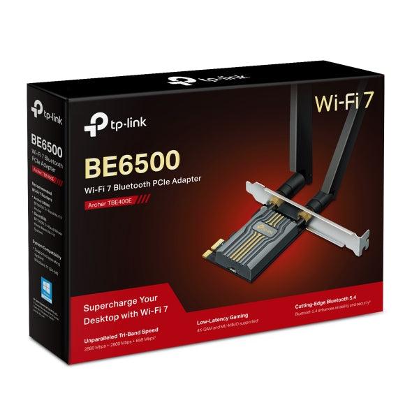 TP Link BE6500 Wi-Fi 7 Bluetooth 5.4 PCIe Adapter | ARCHERTBE400E