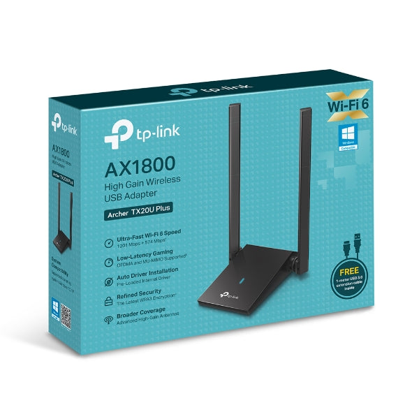 TP Link AX1800 Dual Antennas High Gain Wireless USB Adapter | ARCHERTX20UPLUS