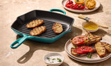 Le Creuset Signature 26cm Cast Iron Square Grillit - Bleu Riviera | 20183260990422