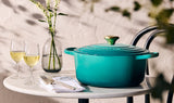 Le Creuset Signature 26cm Cast Iron Round Casserole - Bleu Riviera | 21177260994450