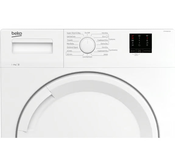 Beko 8kg Condenser Tumble Dryer with Sensor Programmes - White | DTKCE80021W