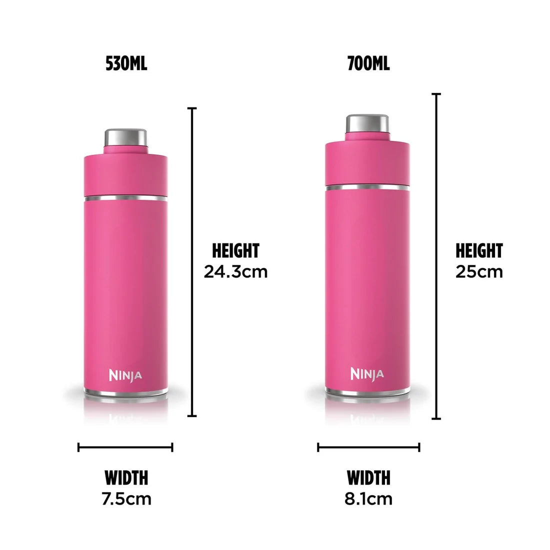 Ninja Thirsti 530 ml Travel Bottle – Hot Pink | DW1801EUUKBP