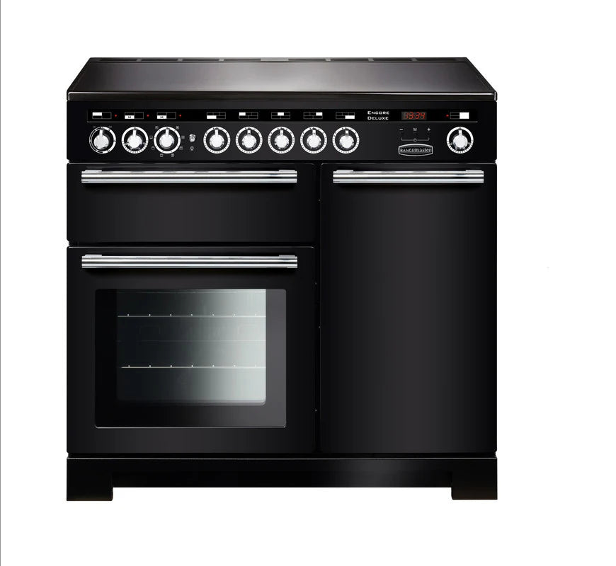 Rangemaster Encore 100cm Induction Range Cooker - Black & Chrome | EDL100EIBL/C