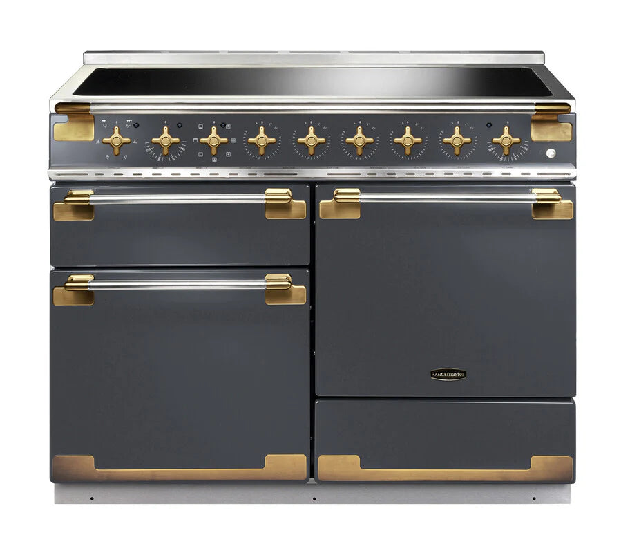 Rangemaster Elise Luxe 110cm Induction Range Cooker - Slate & Brass | ELS110EISL/AB