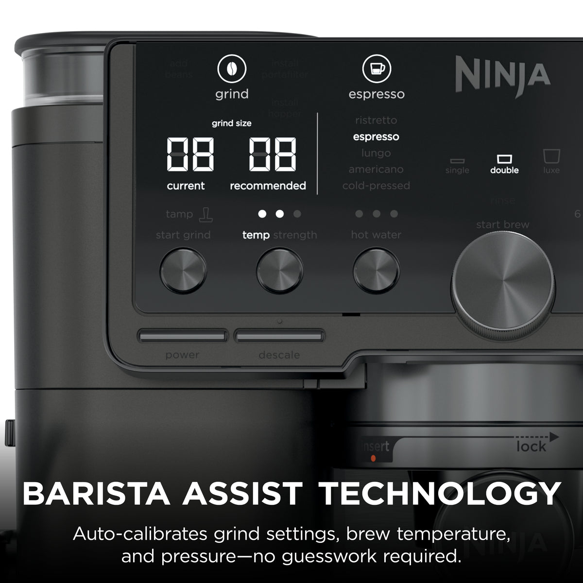 Ninja Luxe Café Pro Espresso Machine - Black on Black | ES701UKBK2