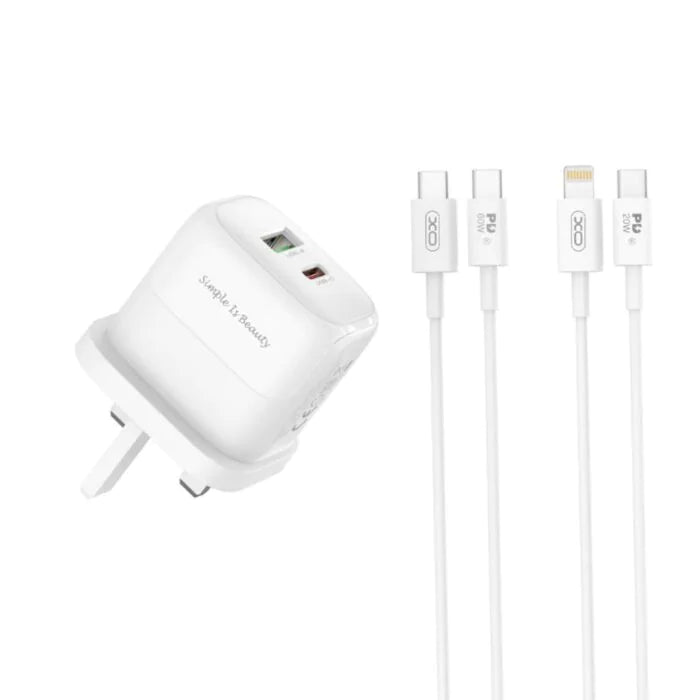 XO L137 (IRL-UK) USB-A & USB-C - White | EXSXO-L137IRL-UK