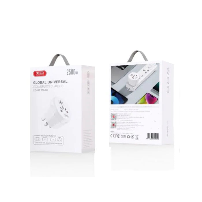XO UK Visitor Travel Adapter - White | EXSXO-WL23