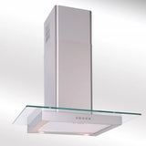 Luxair ST 60cm Flat Cooker Hood with Straight Glass - Glass Stainless Steel | LA-60-ST-GL-SS