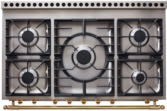 La Cornue CornuFé 110cm Dual Fuel - Ocean & Polished Brass | LCCF110DFOC/PBSS