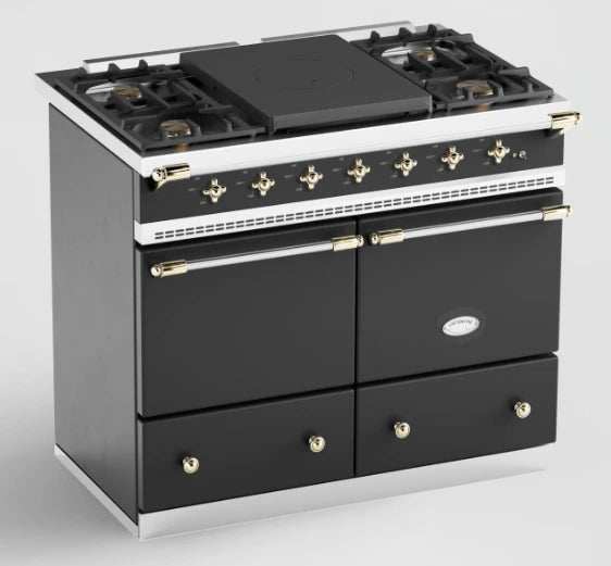 Lacanche Cluny Classic 100cm Wide Dual Fuel Range Cooker - Black & Brass | LCF1052GCT