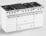 Lacanche Classic 150cm Dual Fuel Range Cooker - White & Brass | LCF1532CTCT