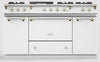 Lacanche Classic Citeaux 150cm Dual Fuel Range Cooker - White & Brass | LCF1532CTCT