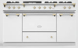 Lacanche Classic 150cm Dual Fuel Range Cooker - White & Brass | LCF1532CTCT