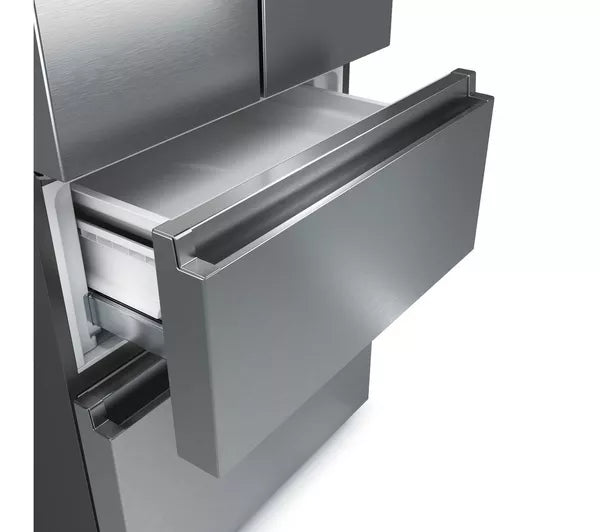 HISENSE PureFlat Slim Fridge Freezer - S/Steel | Non-Plumbed Water Dispenser | RF632N4WIE