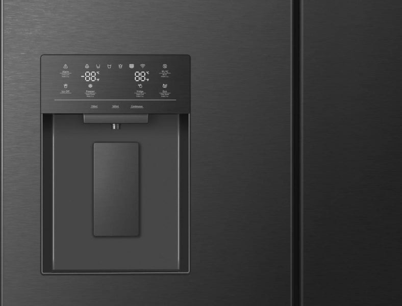Hisense Freestanding 634L French Door Fridge Freezer - Black | Plumbed | RF815N4SEFE