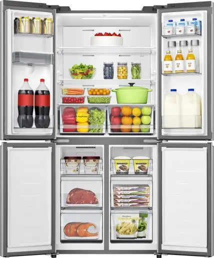 Hisense Freestanding American Fridge Freezer | Non-Plumbed Ice and Water | RQ5P470SMIE