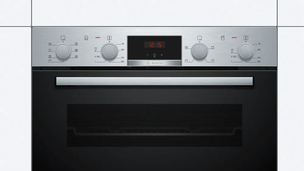 Bosch Series 4 Built Under Double Oven Brushed Steel NBS533BS0B